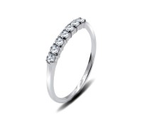 Straight CZ Silver Ring CSR-401